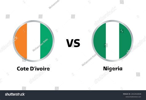 Cote D Ivoire Vs Nigeria Match Stock Vector (Royalty Free) 2412532639 ...