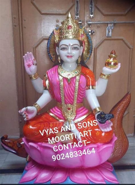 Laxmi Mata White Lakshmi Marble Statue For Worship Size Min Inch