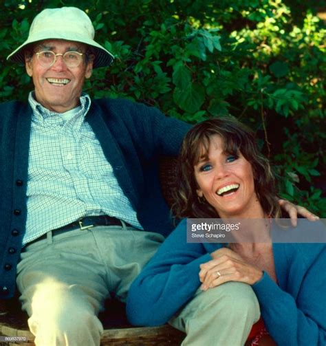 Henry Fonda & Jane Fonda on the set of their 1981 film, On Golden Pond.