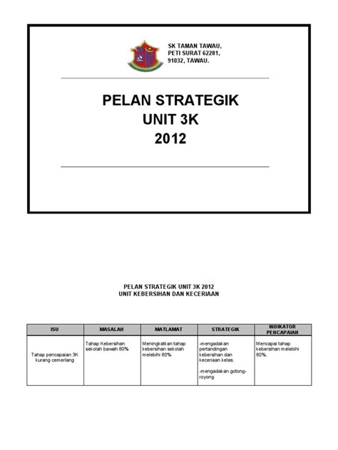 Pdf Contoh Pelan Strategik K Org Lain Dokumen Tips