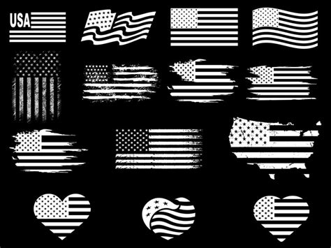 American Flag Svg Bundle Distressed American Flag Svg Usa Etsy