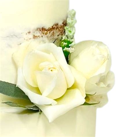 Wedding Cake 2 Tier Naked Wedding Cake With Flowers Creation Cakes Portishead Bristol