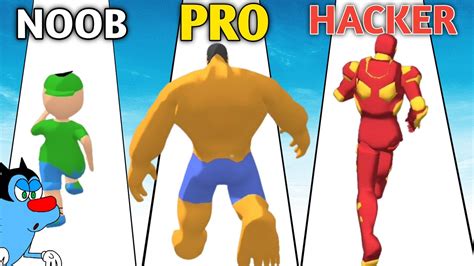 Noob Vs Pro Vs Hacker In Upgrade Run 3d Game With Oggy And Jack