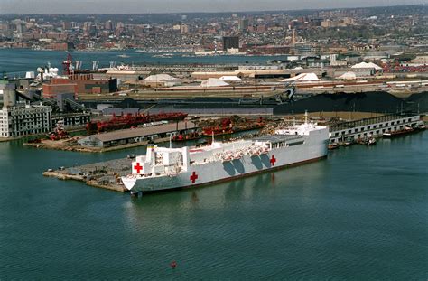 Military Sealift Command Hospital Ship Usns Comfort T Ah Tied Up