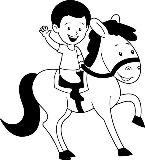 Horse Riding Clipart Black And White