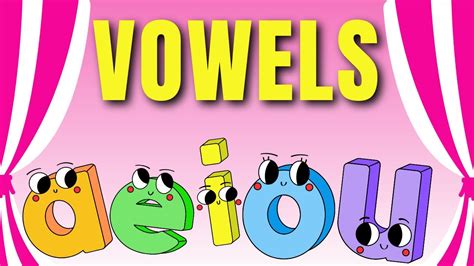 The 5 Vowels In English A E I O U Kindergarten English Sounds Youtube