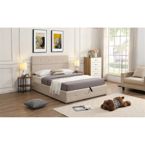 Full Upholstered Platform Bed with Storage - Bed Bath & Beyond - 38240667