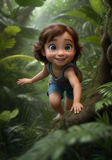 Premium Photo | Daring explorer navigating an enchanted jungle