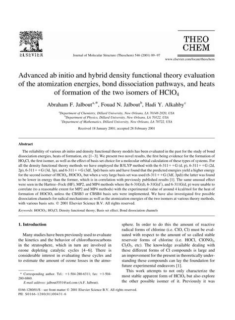 Pdf Advanced Ab Initio And Hybrid Density Functional Theory