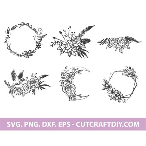 Floral Wreath Monogram Svg