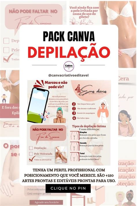 Pack Canva DepilaÇÃo Artes Prontas E EditÁveis Design