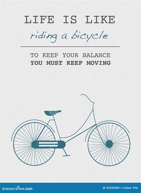 Quote Life Is Like Riding A Bicycle Stock Illustration Image