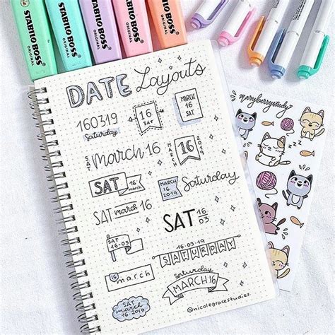 Bullet Journal Tutorials On Instagram “cute Date Layout For Your