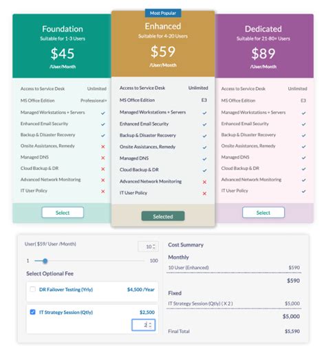 It Services Examples Tiered Pricing Fresh Proposals