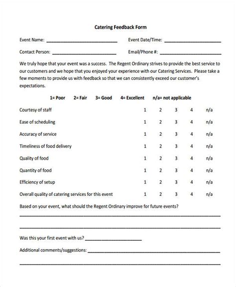 Free 13 Sample Customer Feedback Forms In Ms Word E6f