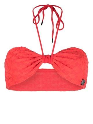 Karl Lagerfeld Top De Bikini Estilo Bandeau Con Monograma KL Farfetch