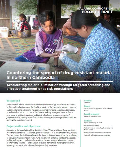Countering the spread of drug-resistant malaria in northern Cambodia