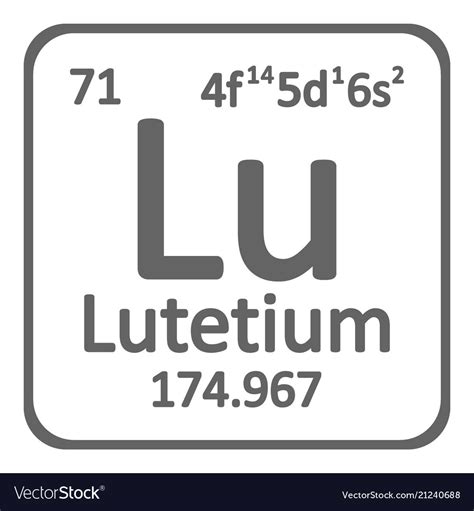 Periodic table element lutetium icon Royalty Free Vector