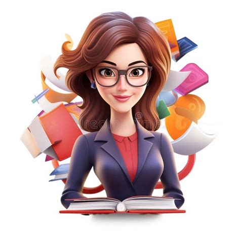 Cute Teacher Cartoon Character Style Stock Illustration Illustration