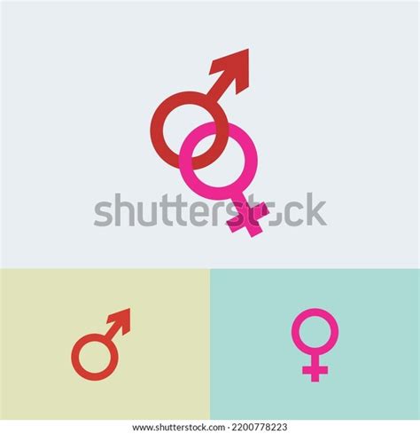 Male Female Icons Gender Icons Interlocked Stock Vector Royalty Free