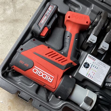 Ridgid Rp 350 Press Tool Kit 2 Batteries Charger 12 2 Propress Jaws