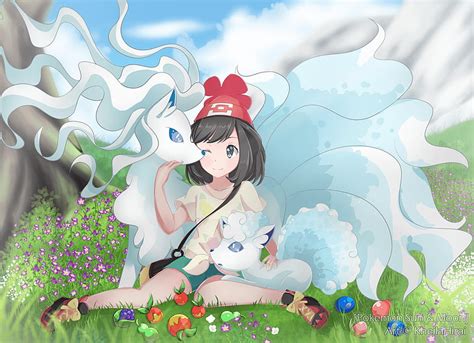 Pokemon Trainer With Alola Vulpix And Ninetales Speedpaint Girl