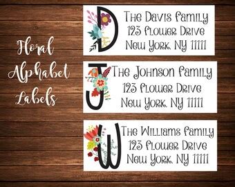 150 Personalized Family Address Labels featuring cute