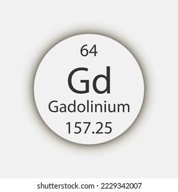 Gadolinium Symbol Chemical Element Periodic Table Stock Vector Royalty