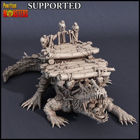 D Printed Print Your Monsters Swamp Crocodile Alligator Swamp Invasion