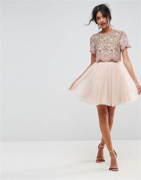 Asos Asos Heavily Embellished Tulle Mini Prom Dress Mini Prom