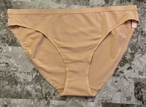 NWT VICTORIA S SECRET XXL BEIGE NUDE LOGO LIGHTWEIGHT WAISTBAND BIKINI