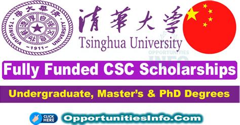 Tsinghua University CSC Scholarships In China 2025 2026 Fully Funded