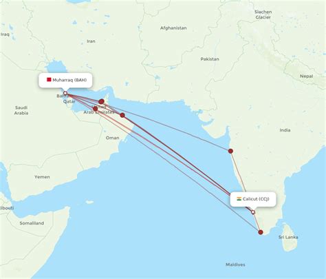 All Flight Routes From Bahrain To Kozhikode Bah To Ccj Flight Routes