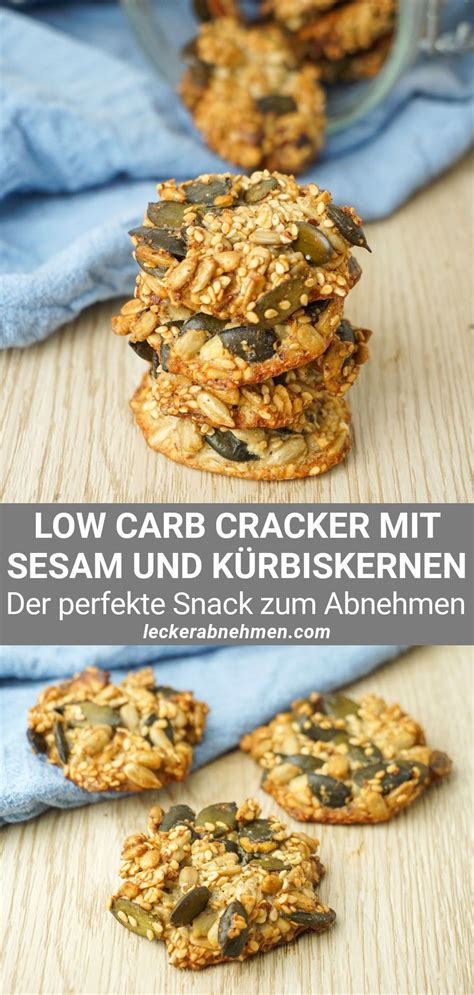 Low Carb Cracker mit Sesam Süßer oder pikanter Snack zum Abnehmen