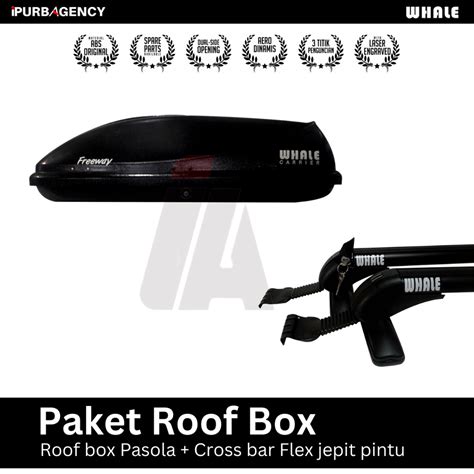 Jual Paket Roof Box Whale FreeWay Sportrack Flex Jepit Body Shopee