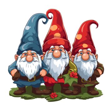 Free Christmas Gnomes Vector Sticker Clipart Three Gnomes With Plaid