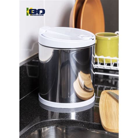 Lixeira Inox Litros Tampa Click Balde Remov Vel Cesto De Lixo