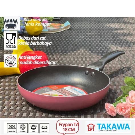 Jual Frypan Takawa TA 18 Teflon Anti Lengket Penggorengan Serbaguna