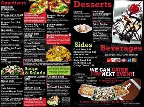 Tailgaters Sports Bar Menu Cherly Prichard