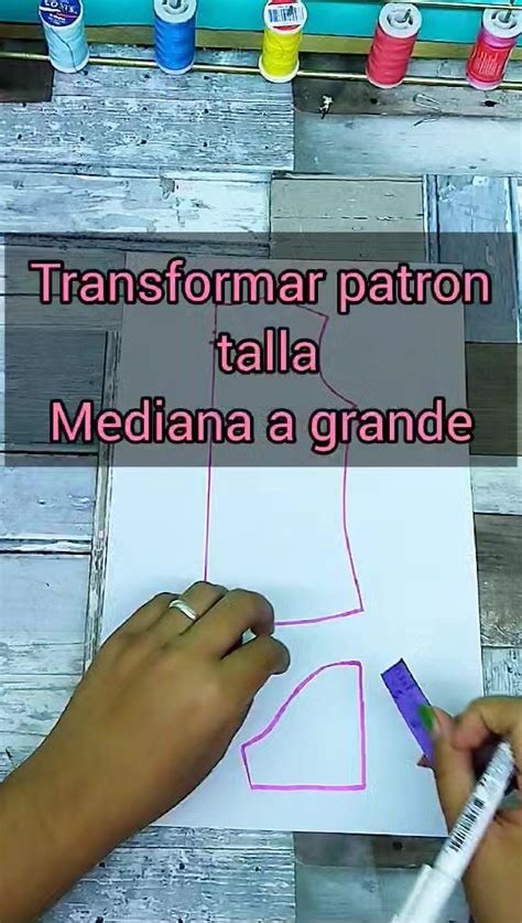 Transformar los patrones de talla MEDIANA a GRANDE paso a paso Cómo