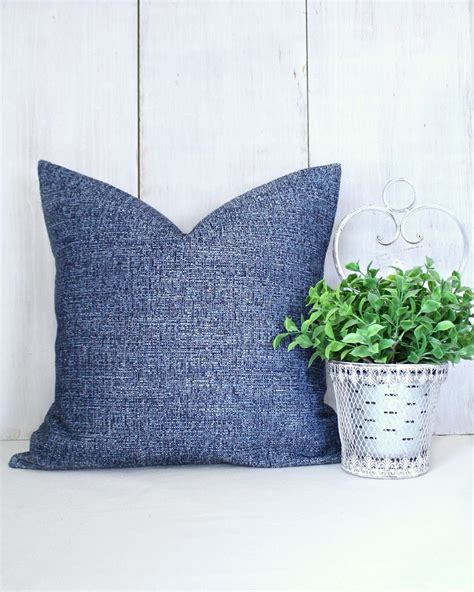 Blue Pillow Cover. Blue Tweed Chenille Throw Pillow Cover. - Etsy