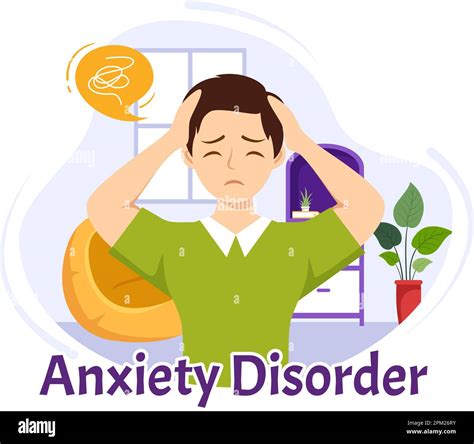 Anxiety Disorder Illustration with Frustrated Person, Nervous Problem and Confusion in Flat ...