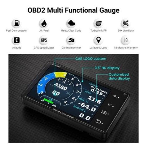 Lufi Xs English Version Lufi Obd Car Digital Gauge Display Car