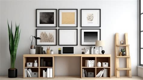 Minimalist Home Office 3d Poster Mock Up Background, Wall Gallery, Wall ...