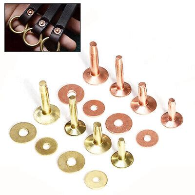 Pcs Solid Brass Rivets Burrs Leather Craft Belt Luggage Rivets