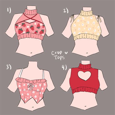 Pastel Crop Top Designs Cute Drawings Drawing Anime Clothes