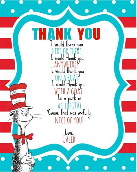 Dr Seuss Thank You Cards Free Printable Printable Templates