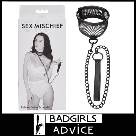 Sex Mischief Fishnet Collar And Leash Detachable Lead For Discreet