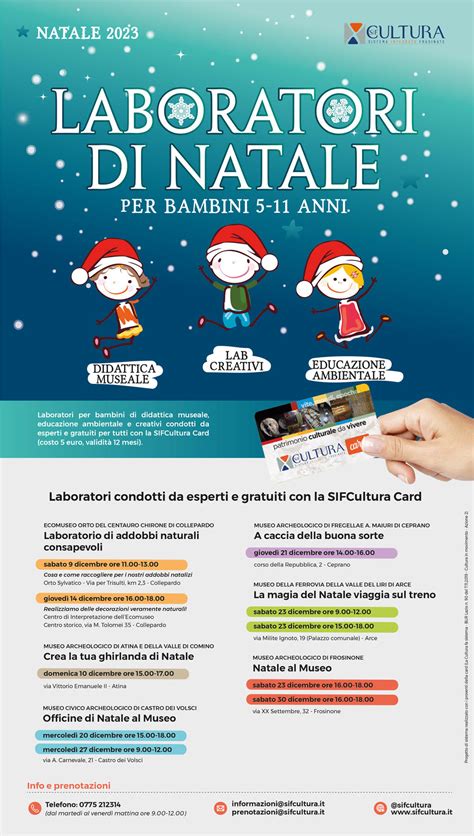 Sistema Integrato Frusinate Per La CulturaLABORATORI DI NATALE PER