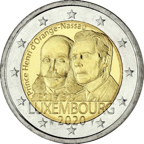 2 Euro Gedenkmünze Luxemburg 2020 bfr Henri